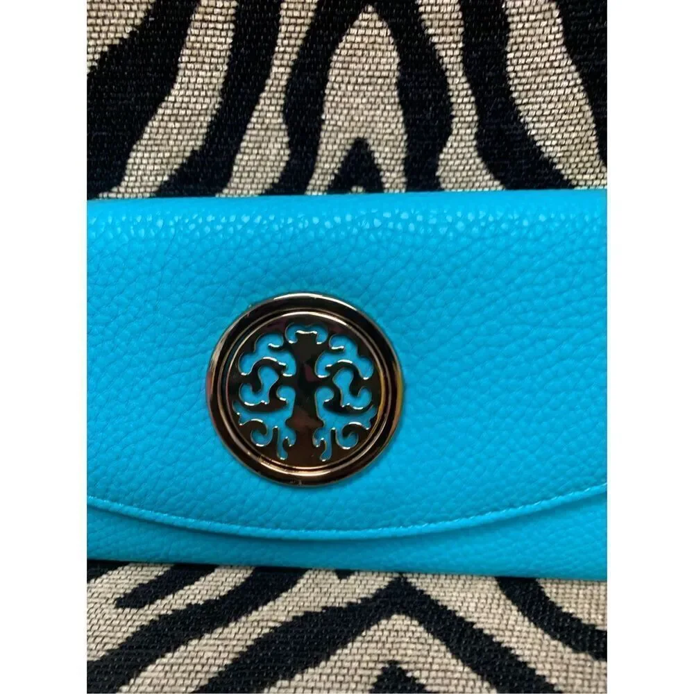 Faux Leather Gold Emblem Wallet